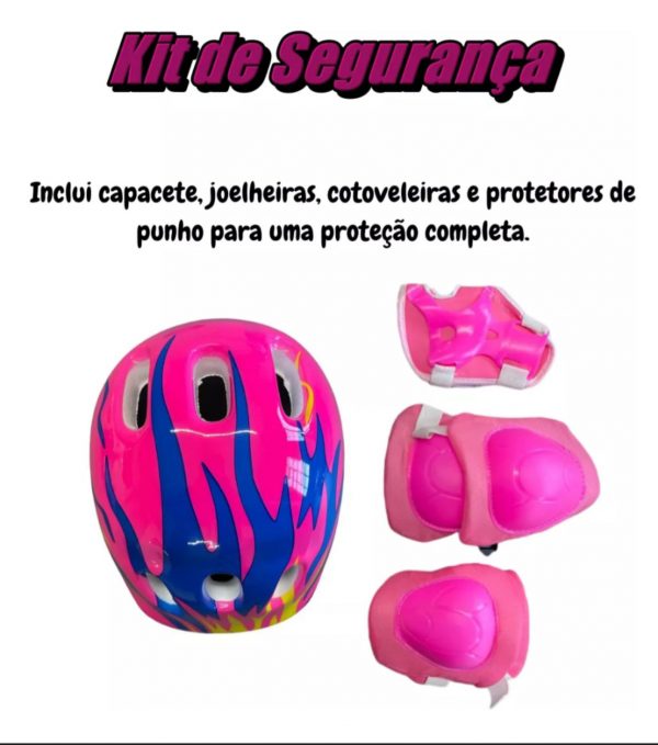 Kit Patins Classic capacete 35-38 - Rosa - Imagem 2