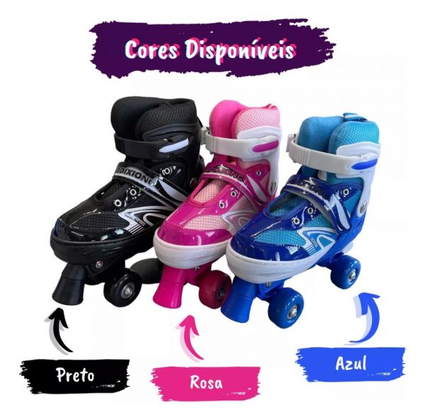 Kit Patins Classic capacete 35-38 - Rosa - Imagem 4