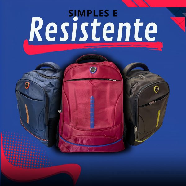 Mochila Bolsa Simples Escola/trabalho Resistente Versátil - MARROM - Imagem 5