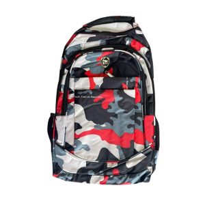 Mochila Bolsa Camuflada Escolar Infantil Juvenil Reforçada - VERMELHA