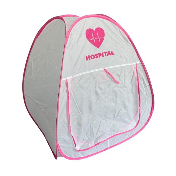 Barraca Cabana Toca Infantil Hospital Branco E Rosa Portátil