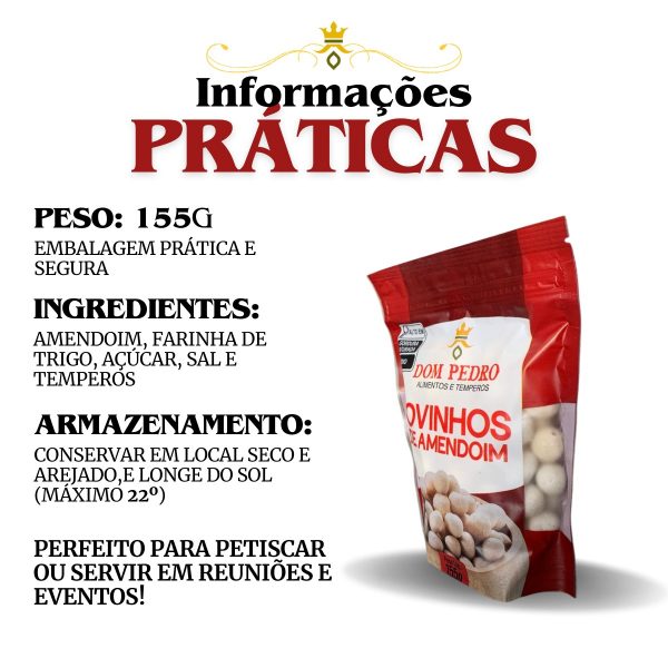 Ovinhos De Amendoim Dom Pedro Pacote 150g - Imagem 4