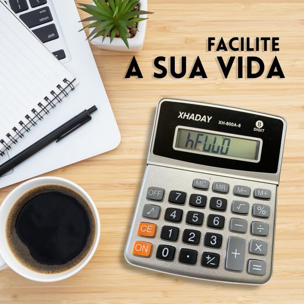 Calculadora X Cell 8 Dígitos Bateria Interna Xc Ca 800a Cor Cinza - Imagem 2