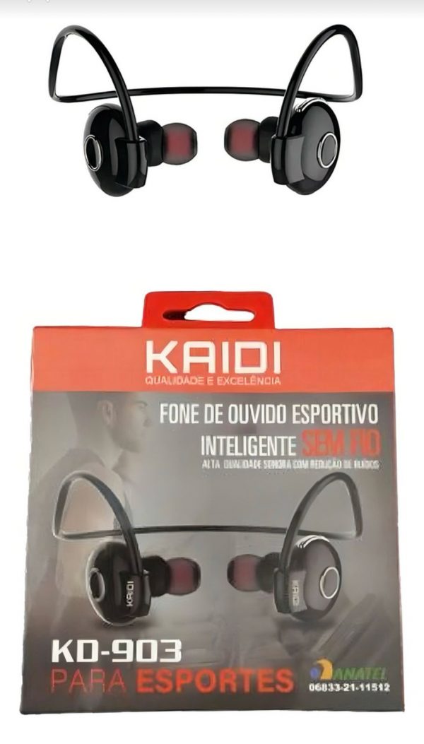 Condução Óssea Fone De Ouvido Esportivo Sem Fio Bluetooth Cor Preto KD903