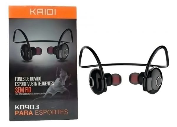 Condução Óssea Fone De Ouvido Esportivo Sem Fio Bluetooth Cor Preto KD903 - Imagem 2