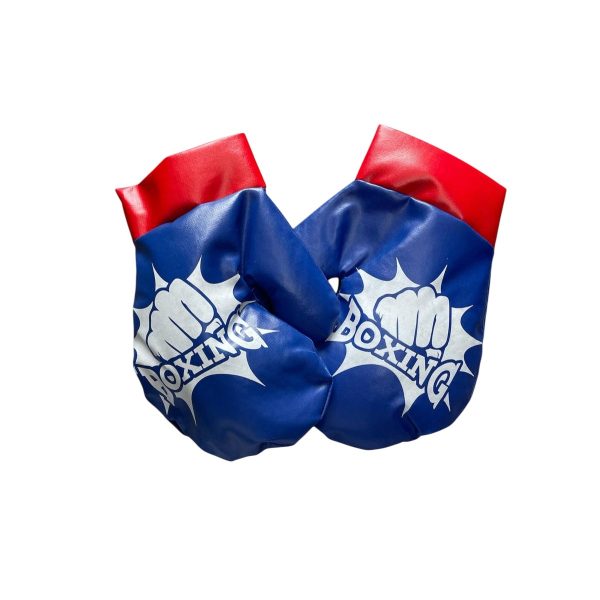 Saco De Pancada Boxe Infantil Crianças + Luva Boxe Brinquedo Azul - Imagem 2
