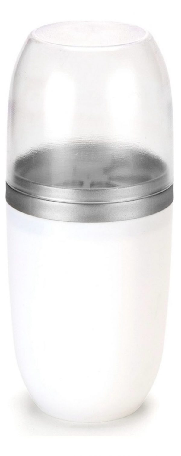 Porta Escova E Pasta Com Tampa Transparente 500ml Arthi Cor Branco e Prata - Imagem 2