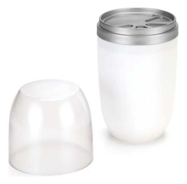 Porta Escova E Pasta Com Tampa Transparente 500ml Arthi Cor Branco e Prata - Imagem 5