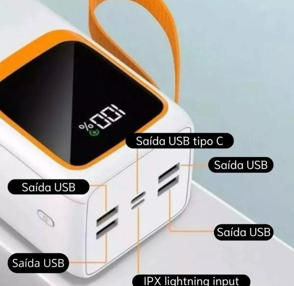 Carregador Portátil Universal Power Bank 50.000mah Anatel Preto - Imagem 5
