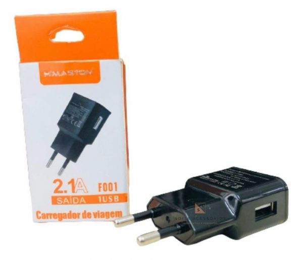 Carregador Plug Usb Tomada 2.1a Fonte Carga Rápida Celular Cor Preto - Imagem 3