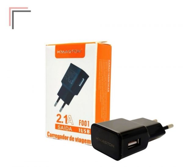 Carregador Plug Usb Tomada 2.1a Fonte Carga Rápida Celular Cor Preto - Imagem 2