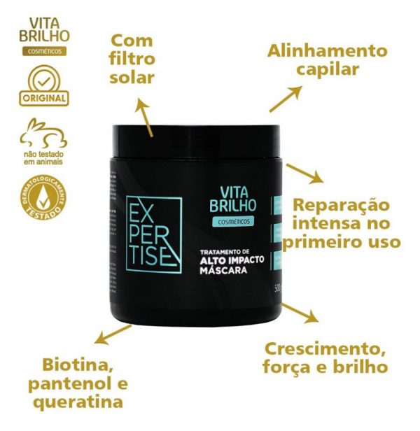 Máscara Vita Brilho Reparação&crescimento Alto Impacto500g - Imagem 3