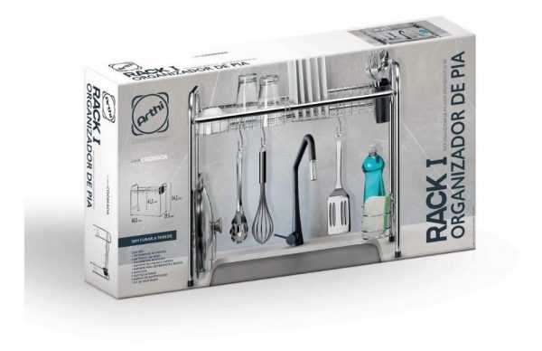 Rack Organizador de Pia Cromado - - Imagem 5