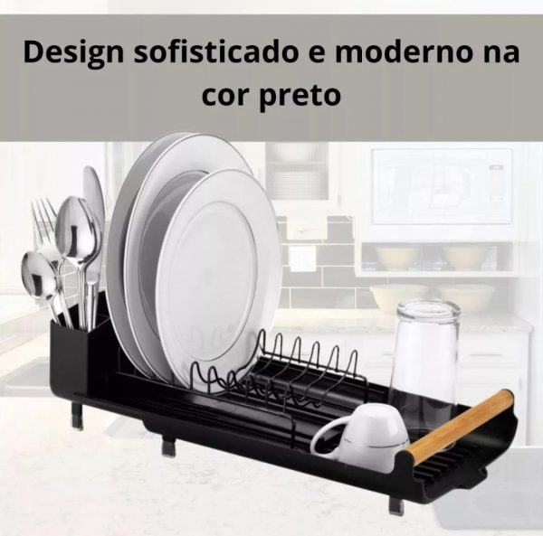 Arthi Escorredor De Louça E Talheres Cor Preto - Imagem 6