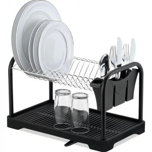 Escorredor De Louça Cromado Black Para Copos Pratos Arthi Cor Preto