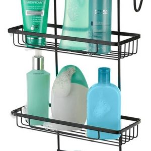 Porta Shampoo Duplo Para Boxblack Banheiro Pendurar Não Fura Cor Preto