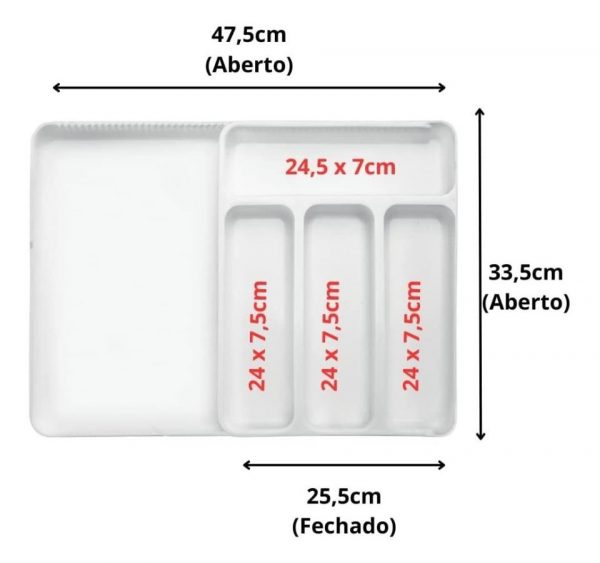 Organizador De Gavetas Porta Talheres Extensível Universal - Imagem 4