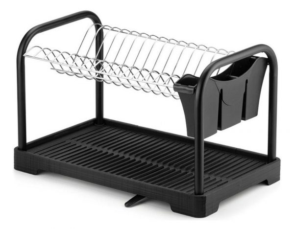 Escorredor De Louça Cromado Black Para Copos Pratos Arthi Cor Preto - Imagem 2