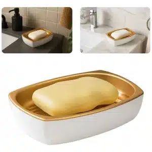 Saboneteira Conceito Luxo Moderno Branco Rose Gold Arthi