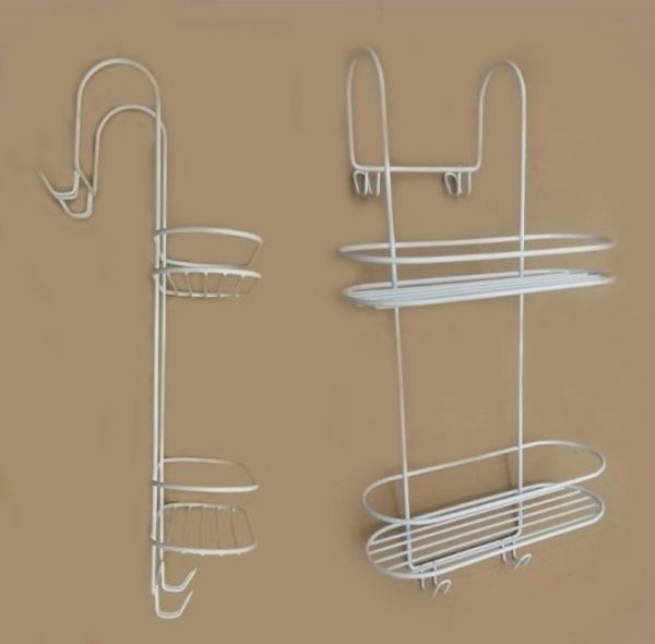 Suporte Duplo Box Emborrachado Porta Shampoo Branco Arthi - Imagem 2