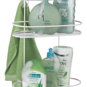Suporte Duplo Box Emborrachado Porta Shampoo Branco Arthi