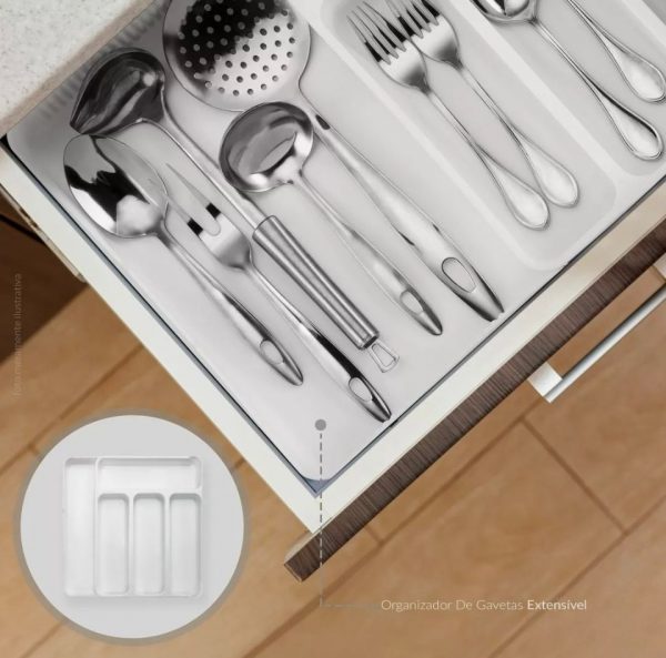 Organizador De Gavetas Porta Talheres Extensível Universal - Imagem 6