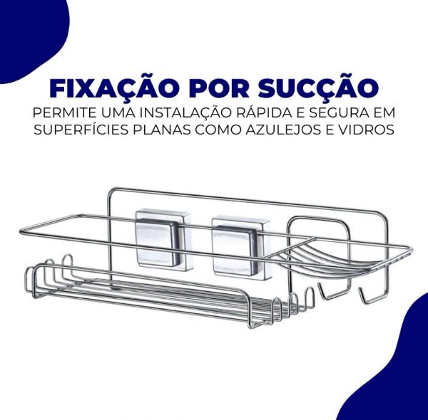Suporte de Banheiro Parede com Ventosas Arthi ART1304 - Imagem 3
