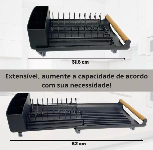 Arthi Escorredor De Louça E Talheres Cor Preto - Imagem 3