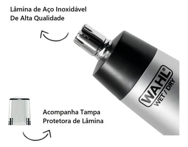 Máquina Cortadora De Pelos Nariz E Orelha Wahl Cor Preto/cinza Pilha-aa - Imagem 5