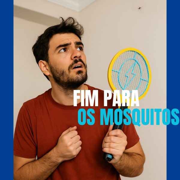 Raquete Eletrica Recarregável Mata Pernilongo Tomada - Imagem 7