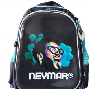 Mochila Estampada Estrela Do Futebol Neymar Jr  Azul e Preta