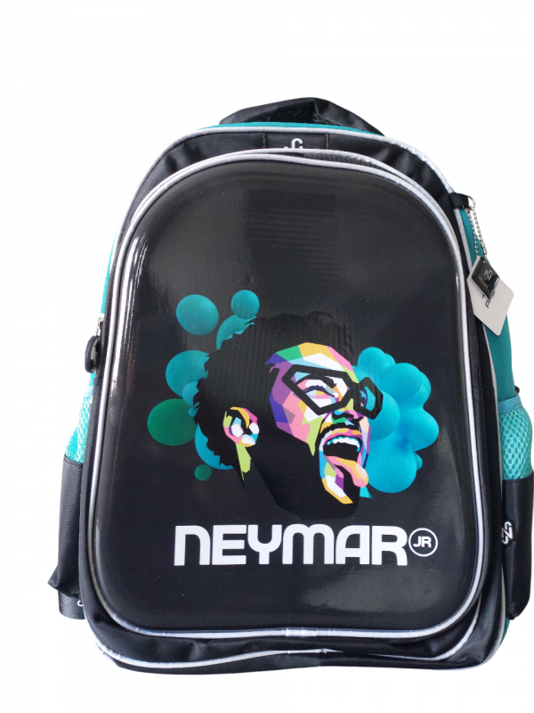 Mochila Estampada Estrela Do Futebol Neymar Jr  Azul e Preta