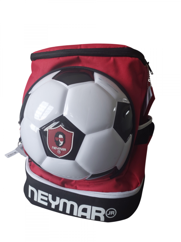 Mochila Estampada Estrela Do Futebol Neymar Jr Com jogo Vermelha e Preta