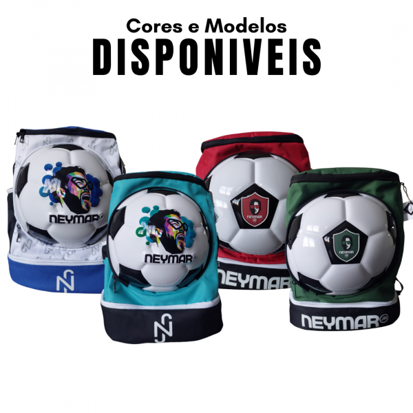 Mochila Estampada Estrela Do Futebol Neymar Jr Com jogo Vermelha e Preta - Imagem 3