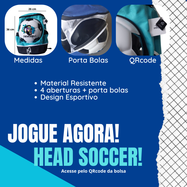 Mochila Estampada Estrela Do Futebol Neymar Jr Com jogo Vermelha e Preta - Imagem 2
