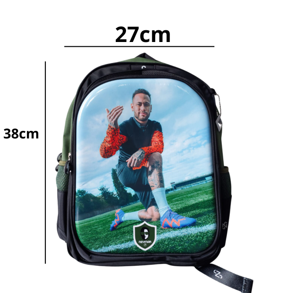 Mochila Estampada Estrela Do Futebol Neymar Jr Vermelha - Imagem 3