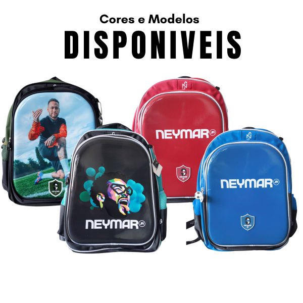 Mochila Estampada Estrela Do Futebol Neymar Jr Vermelha - Imagem 4