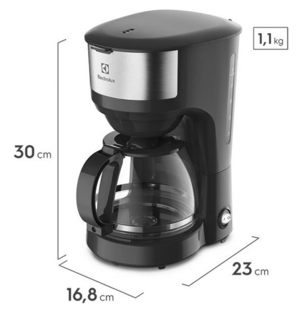 Cafeteira Elétrica ECM20 30 Xícaras Efficient Função Manter Aquecido Cor Inox Preta Electrolux 110V - Imagem 2