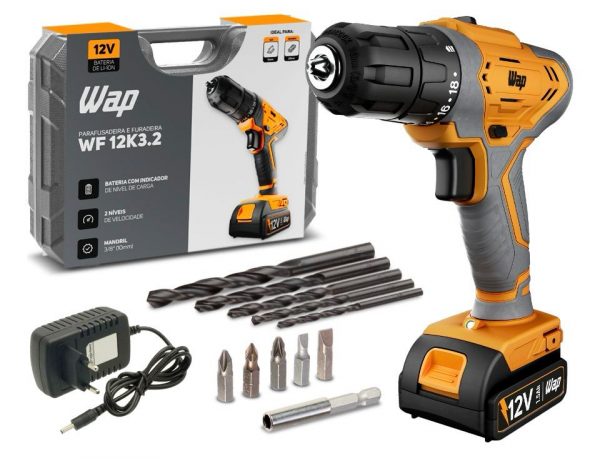 Furadeira 12v Wap + Maleta E Brocas 12k3.2 BIVOLT