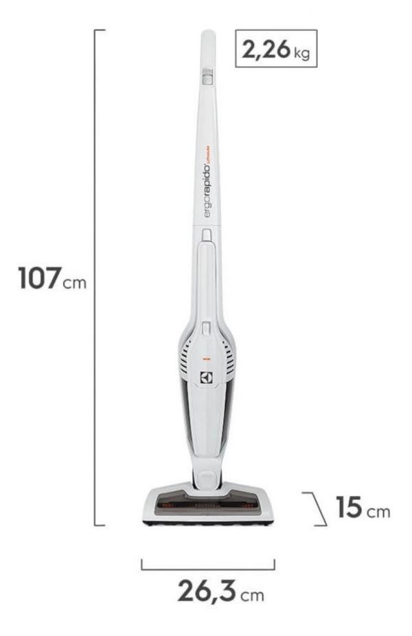 Aspirador De Pó Vertical Electrolux Ergorapido 2 Em 1 Erg21 Cor Branco - Imagem 4