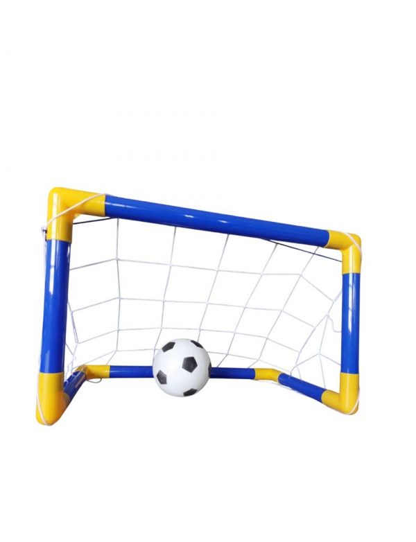 kit mini golzinho + bola + bomba para meninos infantil futebol Pais & Filhos cor azul - Imagem 3