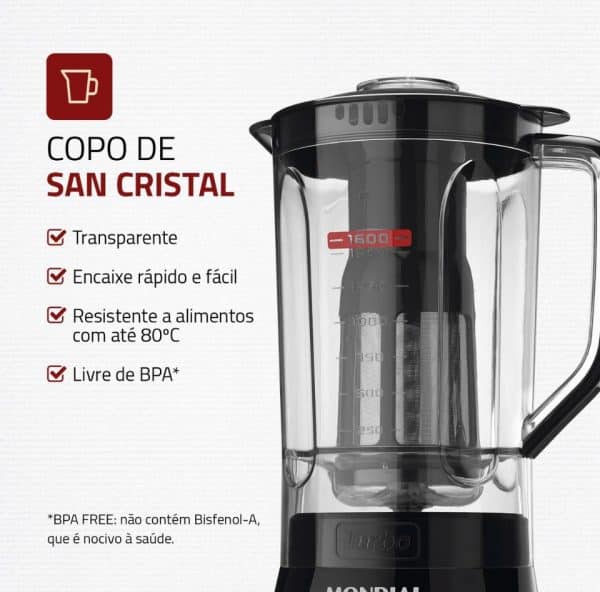 Liquidificador Turbo Power Mondial 550W - L-99 FB - Imagem 7