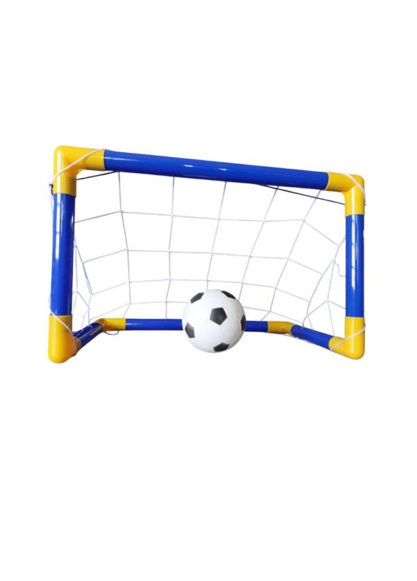 kit mini golzinho + bola + bomba para meninos infantil futebol Pais & Filhos cor azul - Imagem 7