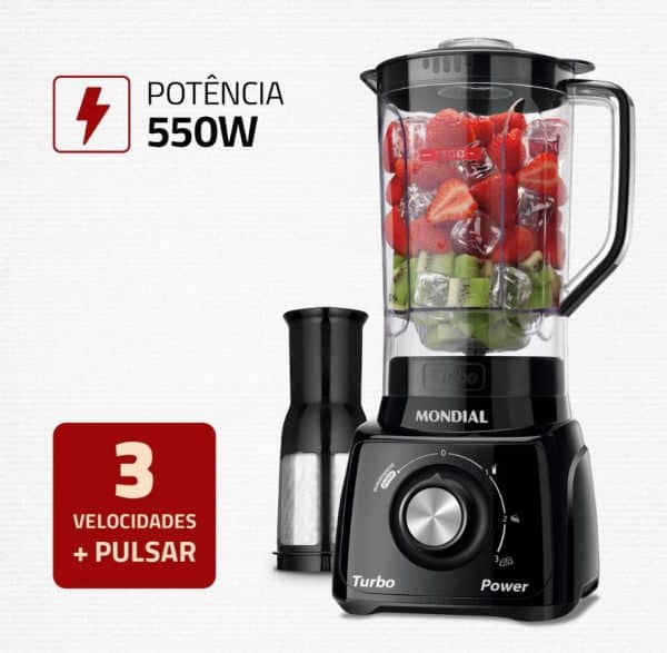 Liquidificador Turbo Power Mondial 550W - L-99 FB - Imagem 9
