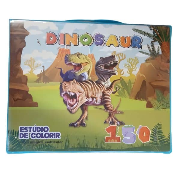 Kit Escolar Menino Maleta Grande Pintura 150 Pçs Dinossauro Premium - Imagem 5