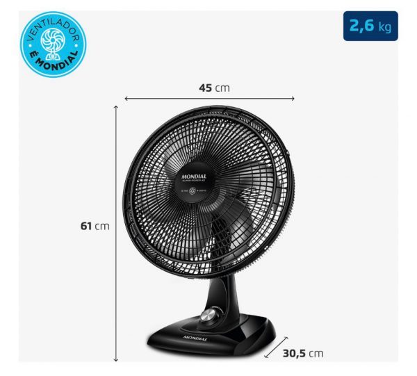 Ventilador de Mesa 40cm Super Power Mondial 140W - VSP-40-B - Imagem 5