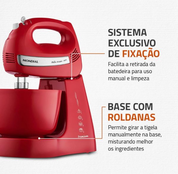 Batedeira Bella Massa Mondial 500W - B-29 NP 110v - Imagem 4