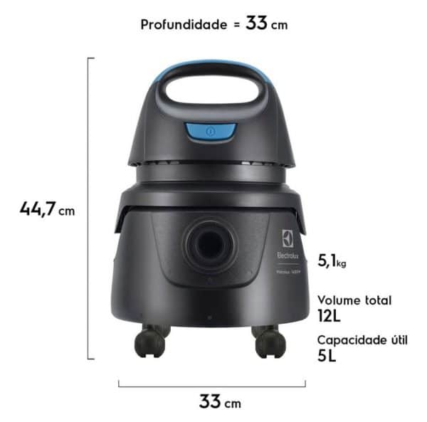 Aspirador de Pó e Água Electrolux Compacto Potente Função Sopro 1400W 12L total 5L útil protetor térmico AWD01  127V - Imagem 6