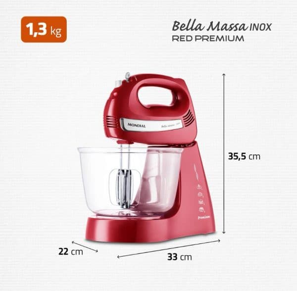 Batedeira Bella Massa Mondial 500W - B-29 NP 110v - Imagem 7