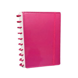 Caderno 8 Discos Inteligente com elastico 80 Folhas Pautadas Médio Diário ROSA